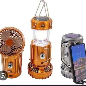 Rechargeable camping light with fan